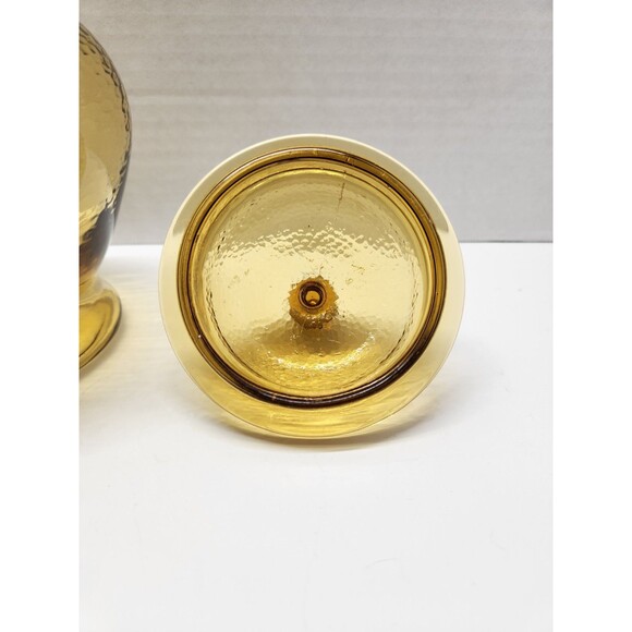 Vintage Pebble Glass Apothecary Glass Jar Container 9" Yellow Amber. - Picture 3 of 8